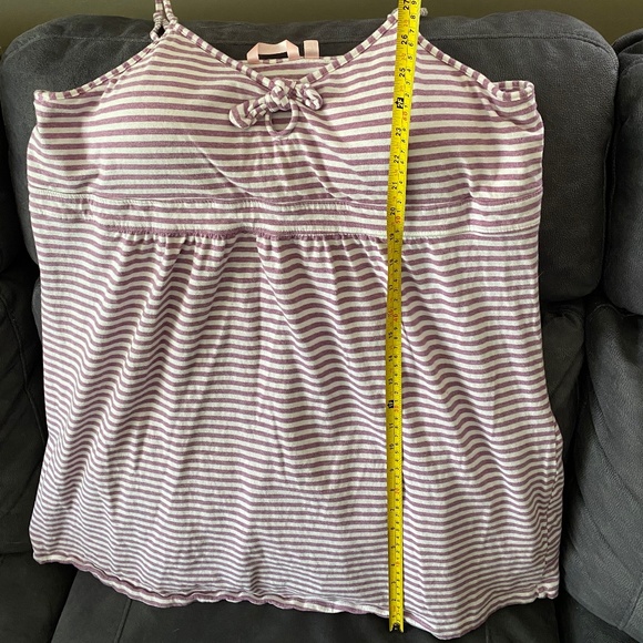 La Vie en Rose Striped Lounge Cami w/ Built-in Bra – Size XXL - Picture 9 of 13